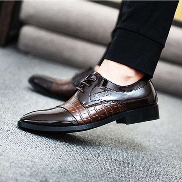 point toe men dress shoes men's business wedding formal shoes derby flat zapatos classic gentleman, Black
point toe men dress shoes men's business wedding formal shoes derby flat zapatos classic gentleman, Black