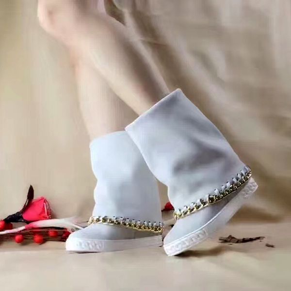 metal shape chain border suede leather woman height increased roman rubber soles rounded toe slide in mid-calf boots q3j7, Black
metal shape chain border suede leather woman height increased roman rubber soles rounded toe slide in mid-calf boots q3j7, Black
