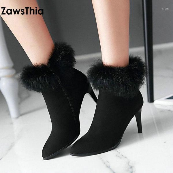 boots zawsthia winter warm woman shoes thin high heels with faux fur furry pointed toe ankle for women plus size 10.5 43 411, Black
boots zawsthia winter warm woman shoes thin high heels with faux fur furry pointed toe ankle for women plus size 10.5 43 411, Black