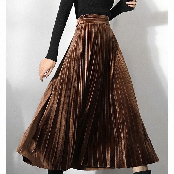 women's fashion ankle-length skirts date weekend solid colored pleated brown s m l y1zz#, Black
women's fashion ankle-length skirts date weekend solid colored pleated brown s m l y1zz#, Black