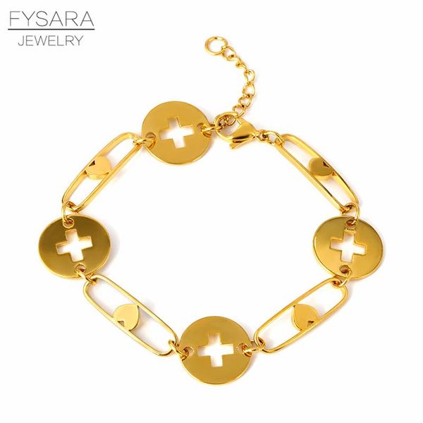 fysara brand heart stars cross charm bracelets bangles for women jewelry steel chain link bracelet gold color metal bijoux sqcpkm, Black
fysara brand heart stars cross charm bracelets bangles for women jewelry steel chain link bracelet gold color metal bijoux sqcpkm, Black