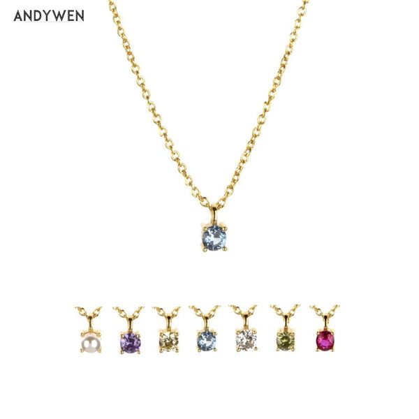 andywen зима 925 стерлинговое серебро золотой 3 мм циркон роскошные очарование кулон ожерелье choker ювелирные изделия женщины мода изящные, Silver
andywen зима 925 стерлинговое серебро золотой 3 мм циркон роскошные очарование кулон ожерелье choker ювелирные изделия женщины мода изящные, Silver
