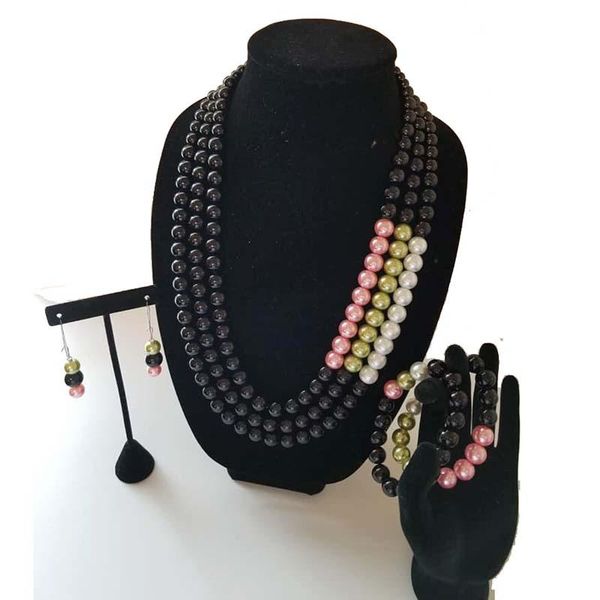 chokers greek multilayer pink and green pearl jewelry set sorority necklace bracelet earring, Golden;silver
chokers greek multilayer pink and green pearl jewelry set sorority necklace bracelet earring, Golden;silver