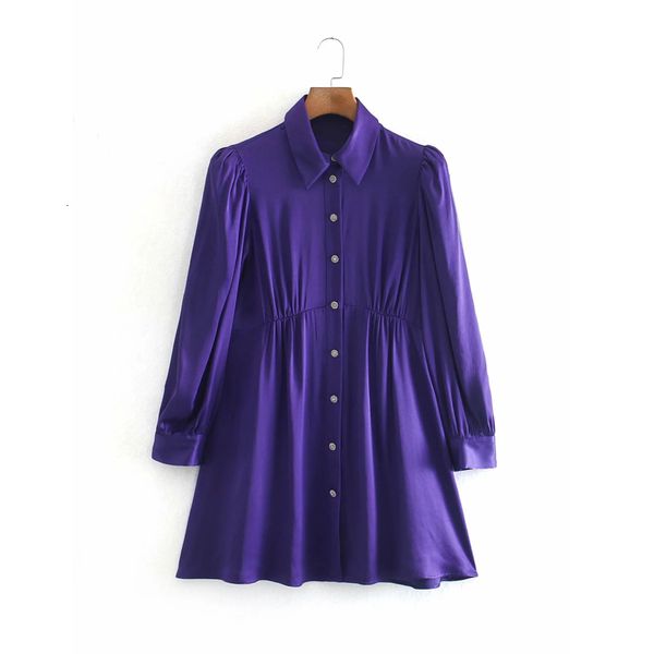 2021 new vintage purple satin shirt women autumn long puff sleeve pleated collared mini dresses ladies button elegant dress xzrl, Black;gray
2021 new vintage purple satin shirt women autumn long puff sleeve pleated collared mini dresses ladies button elegant dress xzrl, Black;gray