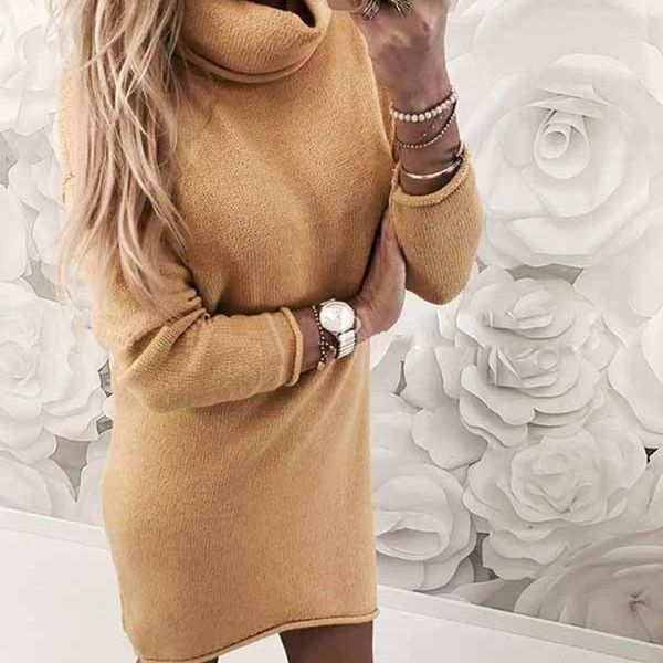 women knitted dress autumn winter turtleneck long sleeve warm sweater dress casual solid loose mini dresses vestidos, Black;gray
women knitted dress autumn winter turtleneck long sleeve warm sweater dress casual solid loose mini dresses vestidos, Black;gray
