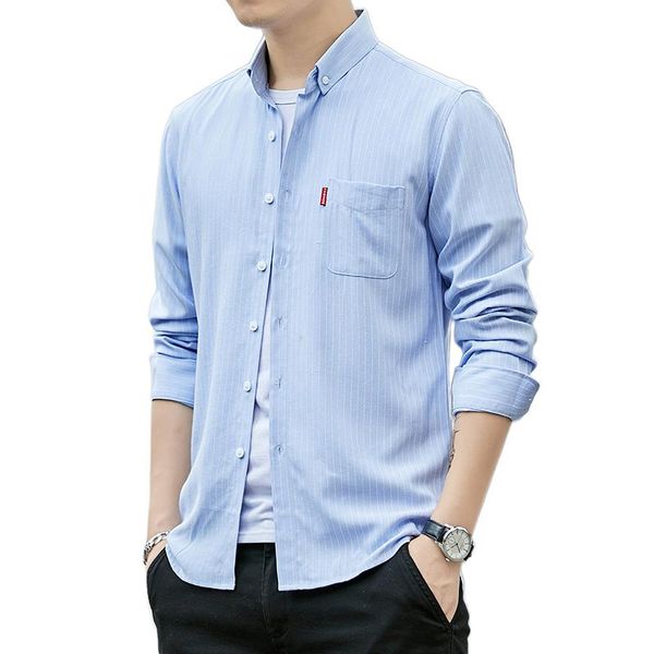 mens business casual long sleeved men button shirt classic striped slim fit male social men's dress shirts outwear, White;black
mens business casual long sleeved men button shirt classic striped slim fit male social men's dress shirts outwear, White;black