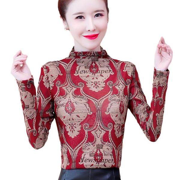 women's blouses & shirts lace blouse women long sleeve stand collar vintage print 2021 korean plus size camisas de mujer, White
women's blouses & shirts lace blouse women long sleeve stand collar vintage print 2021 korean plus size camisas de mujer, White