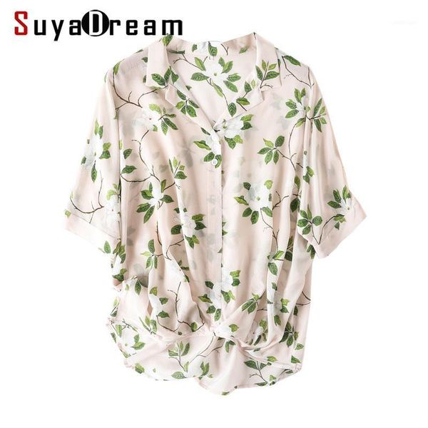 women's blouses & shirts women blouse 100% real silk crepe floral print shirt half sleeved office lady 2021 summer beige1, White
women's blouses & shirts women blouse 100% real silk crepe floral print shirt half sleeved office lady 2021 summer beige1, White