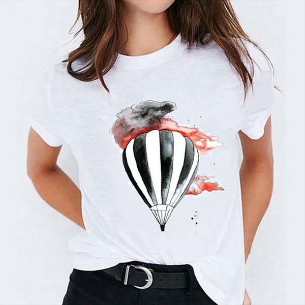t shirts for women balloon watercolor 90s fashion printing print lady womens graphic t shirt ladies female tee shirt, White 
t shirts for women balloon watercolor 90s fashion printing print lady womens graphic t shirt ladies female tee shirt, White