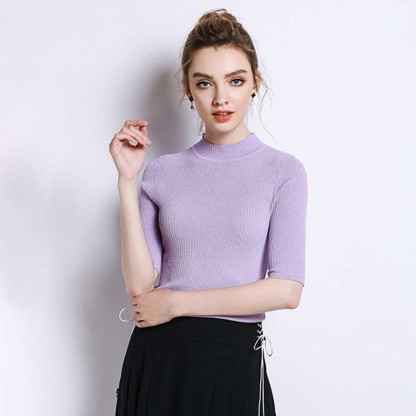 thin knitwear spring and summer new women's hollow out half high collar solid medium sleeve top, White;black
thin knitwear spring and summer new women's hollow out half high collar solid medium sleeve top, White;black