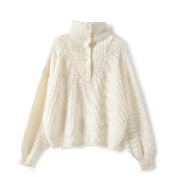 women's sweaters women sweater turn-down collar long sleeve casual wild lady knit pullover, White;black
women's sweaters women sweater turn-down collar long sleeve casual wild lady knit pullover, White;black