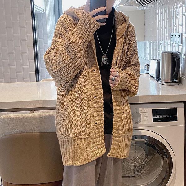 winter thick cardigan men's warm fashion casual hooded sweater coat men loose korean knitting sweaters jacket mens clothes -xl1, White;black
winter thick cardigan men's warm fashion casual hooded sweater coat men loose korean knitting sweaters jacket mens clothes -xl1, White;black