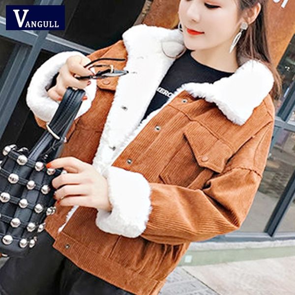 vangull winter women corduroy jackets single breasted thicken coat autumn new casual solid long sleeve velvet outerwear y201012, Black;brown
vangull winter women corduroy jackets single breasted thicken coat autumn new casual solid long sleeve velvet outerwear y201012, Black;brown