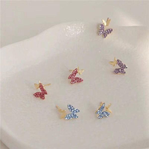 stud japanese&korea fashion jewelry crystal butterfly earrings for women gift elegant cute small, Golden;silver
stud japanese&korea fashion jewelry crystal butterfly earrings for women gift elegant cute small, Golden;silver