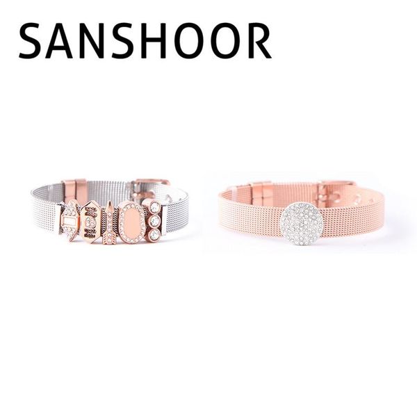 charm bracelets sanshoor keys bracelet set with diy slide charms and silver plated rose gold stainless steel mesh as mother gift, Golden;silver
charm bracelets sanshoor keys bracelet set with diy slide charms and silver plated rose gold stainless steel mesh as mother gift, Golden;silver