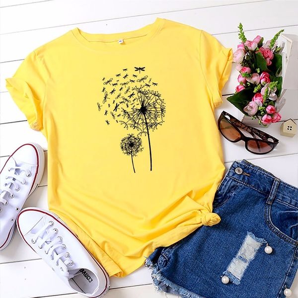 jcgo summer women t shirt cotton plus size 5xl short sleeve dragonfly dandelion print female loose casual large t-shirt tees, White
jcgo summer women t shirt cotton plus size 5xl short sleeve dragonfly dandelion print female loose casual large t-shirt tees, White
