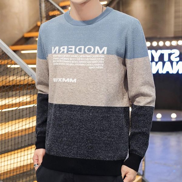 men's sweaters 2021 autumn winter pullover matching color letter decor o-neck long sleeve knitting soft stretchy fashion casual sweater, White;black
men's sweaters 2021 autumn winter pullover matching color letter decor o-neck long sleeve knitting soft stretchy fashion casual sweater, White;black