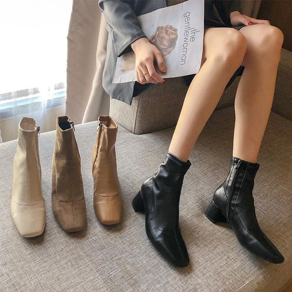 autumn boots 2020 new square toe boots fashion women ankle female shoes zipper suede women girls botas mujer spring, Black
autumn boots 2020 new square toe boots fashion women ankle female shoes zipper suede women girls botas mujer spring, Black