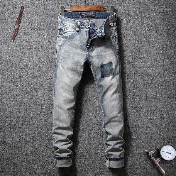 fashion streetwear men jeans slim fit retro washed ripped jeans men denim hip hop pants vintage designer classical homme1, Blue
fashion streetwear men jeans slim fit retro washed ripped jeans men denim hip hop pants vintage designer classical homme1, Blue