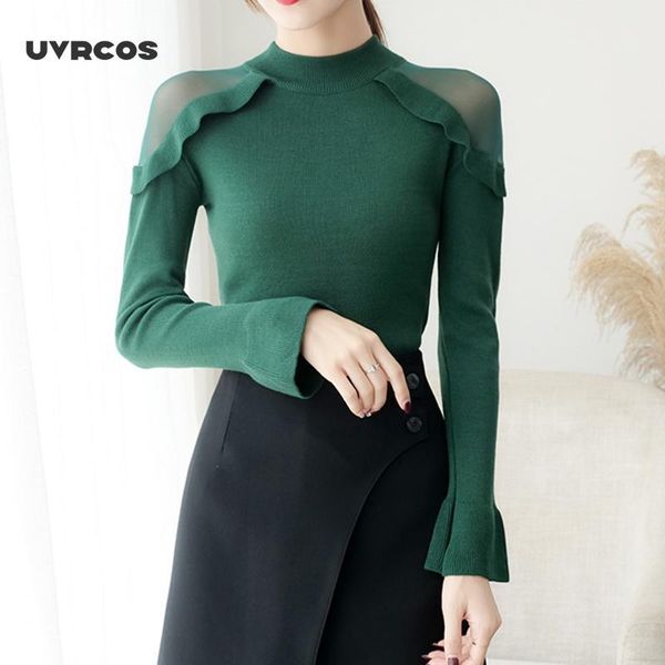 uvrcos 2020 mesh ruffles autumn winter women knitted turtleneck sweater casual soft jumper fashion slim femme elasticity pullove, White;black
uvrcos 2020 mesh ruffles autumn winter women knitted turtleneck sweater casual soft jumper fashion slim femme elasticity pullove, White;black