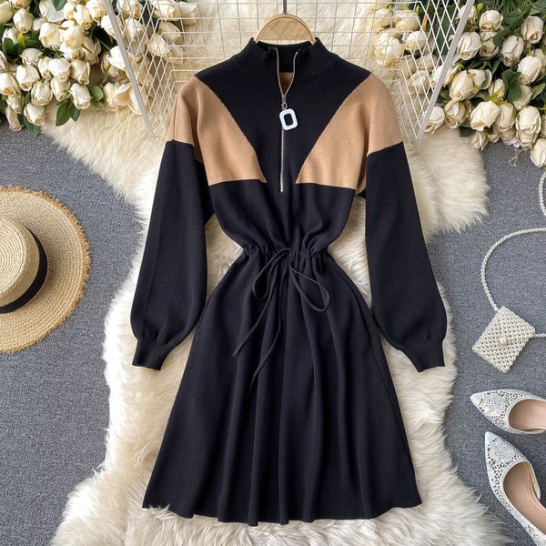 2021 new design knitted autumn collar long elastic waistband the line streetwear dress kls4, Black;gray
2021 new design knitted autumn collar long elastic waistband the line streetwear dress kls4, Black;gray