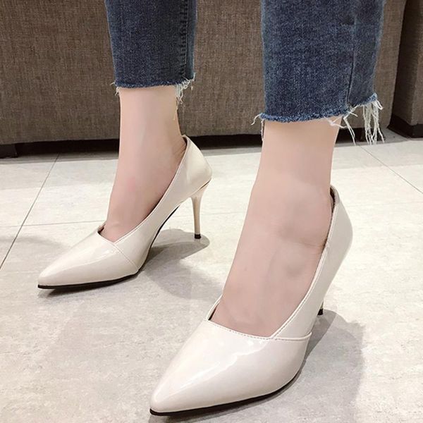 dress shoes 2021 women bright leather business pumps spring summer casual office pointed toe elegant female wedding party pump, Black
dress shoes 2021 women bright leather business pumps spring summer casual office pointed toe elegant female wedding party pump, Black