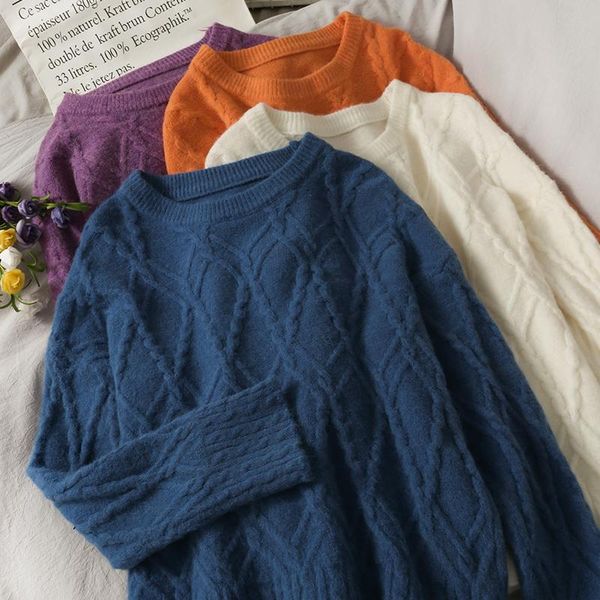 diamond lattice slim sweater women casual long sleeve o-neck pullover female soft thicken green blue, White;black
diamond lattice slim sweater women casual long sleeve o-neck pullover female soft thicken green blue, White;black