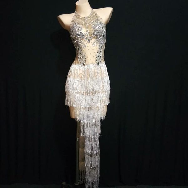 stage wear sparkly silver crystals mesh fringes dress women nightclub performance outfit singer dancer costume celebrate party dresses, Black;red
stage wear sparkly silver crystals mesh fringes dress women nightclub performance outfit singer dancer costume celebrate party dresses, Black;red