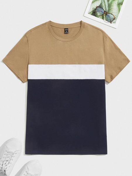 men color block tee j1wn#, White;black 
men color block tee j1wn#, White;black