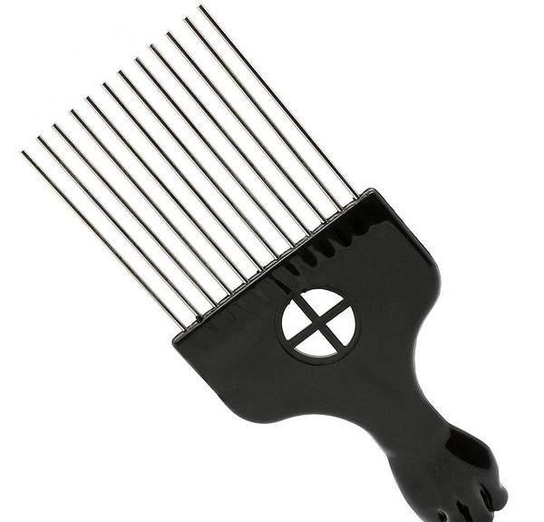 black plast fist handle afro brush stianless steel wide teeth metal hair pick a wmtsdt sqtrimmer, Silver
black plast fist handle afro brush stianless steel wide teeth metal hair pick a wmtsdt sqtrimmer, Silver