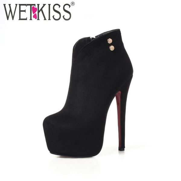 boots wetkiss 2021 arrival side zipper winter european ankle super high heel platform women shoes female footwear, Black
boots wetkiss 2021 arrival side zipper winter european ankle super high heel platform women shoes female footwear, Black