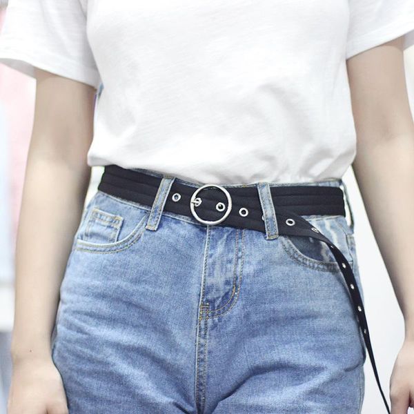 belts fashion metal round buckle circle pin belt for women wide canvas female casual jeans trousers waistband dress accessories, Black;brown
belts fashion metal round buckle circle pin belt for women wide canvas female casual jeans trousers waistband dress accessories, Black;brown
