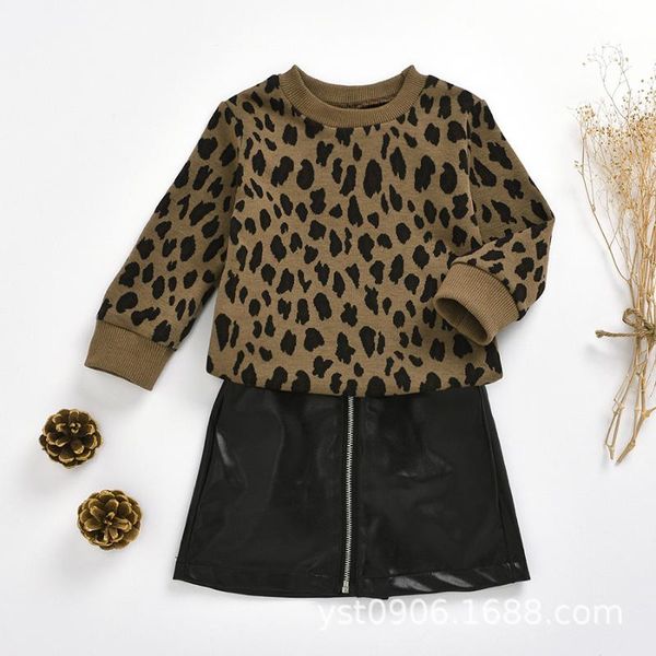 clothing sets girls suit 2021 girls' leopard spring long sleeve + leather skirt 2-piece 1-5 years trend clothes, White
clothing sets girls suit 2021 girls' leopard spring long sleeve + leather skirt 2-piece 1-5 years trend clothes, White