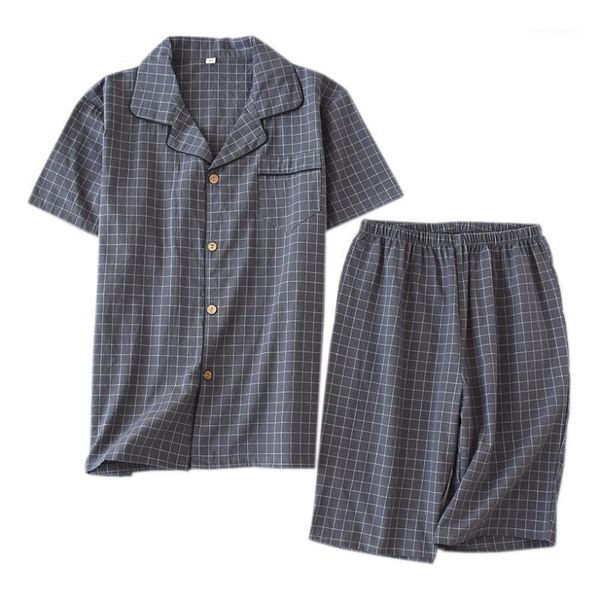 men's sleepwear plus size summer pure cotton men pajamas sets japanese casual plaid 100% shorts simple homewear1, Black;brown
men's sleepwear plus size summer pure cotton men pajamas sets japanese casual plaid 100% shorts simple homewear1, Black;brown