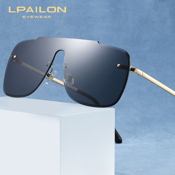 new trimming frameless conjoined men's big frame sunglasses for women's street pgraphy fashion travel glasses, White;black
new trimming frameless conjoined men's big frame sunglasses for women's street pgraphy fashion travel glasses, White;black