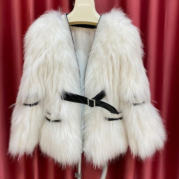 women's fur & faux 2021 winter women jacket slim belt real coat natural raccoon outwear strips female fashion warm clothing, Black
women's fur & faux 2021 winter women jacket slim belt real coat natural raccoon outwear strips female fashion warm clothing, Black