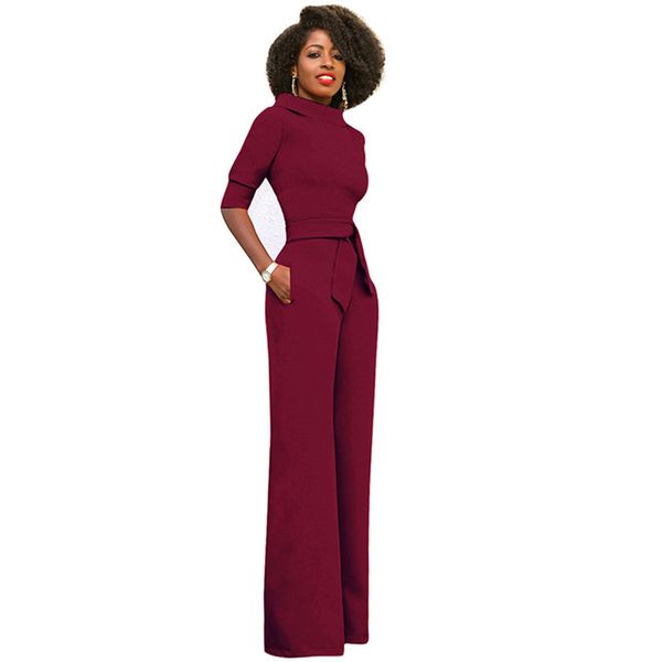 autumn selling fashion womens wear european and american solid color polo collar five-quarter sleeve high waist wide leg jumpsuit, Black;white
autumn selling fashion womens wear european and american solid color polo collar five-quarter sleeve high waist wide leg jumpsuit, Black;white