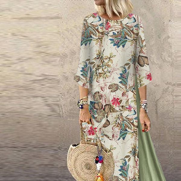 women fall dress plus size new fashion vintage print floral patch dress sleeve o neck loose maxi summer dress 2021 f40, Black;gray
women fall dress plus size new fashion vintage print floral patch dress sleeve o neck loose maxi summer dress 2021 f40, Black;gray
