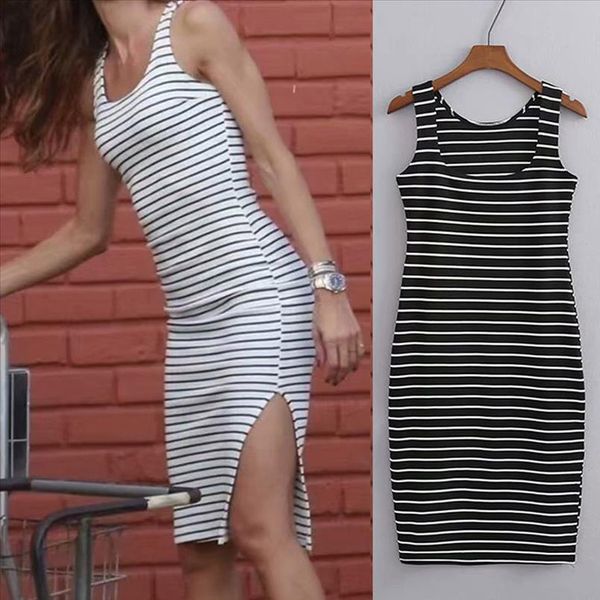 fashion vestido casual mujer summer clothes for women stripe print o neck sleeveless split tank dress ropa mujer beach dress, Black;gray
fashion vestido casual mujer summer clothes for women stripe print o neck sleeveless split tank dress ropa mujer beach dress, Black;gray