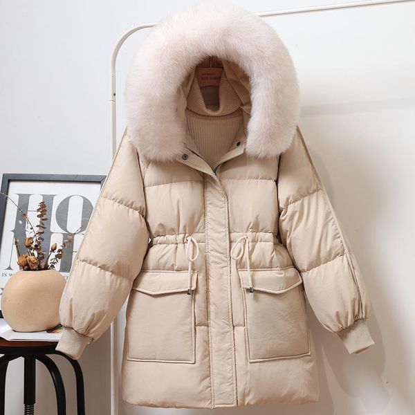 2020 winter women's oversized white duck down coat fur collar jacket long hooded thick south korea loose pocket1, Black
2020 winter women's oversized white duck down coat fur collar jacket long hooded thick south korea loose pocket1, Black