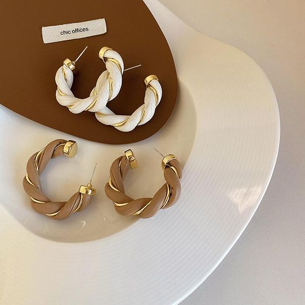 gsold retro simple temperament metal geometric leather twisted woven half hoop earring black white c-shape women girls jewelry, Golden;silver
gsold retro simple temperament metal geometric leather twisted woven half hoop earring black white c-shape women girls jewelry, Golden;silver