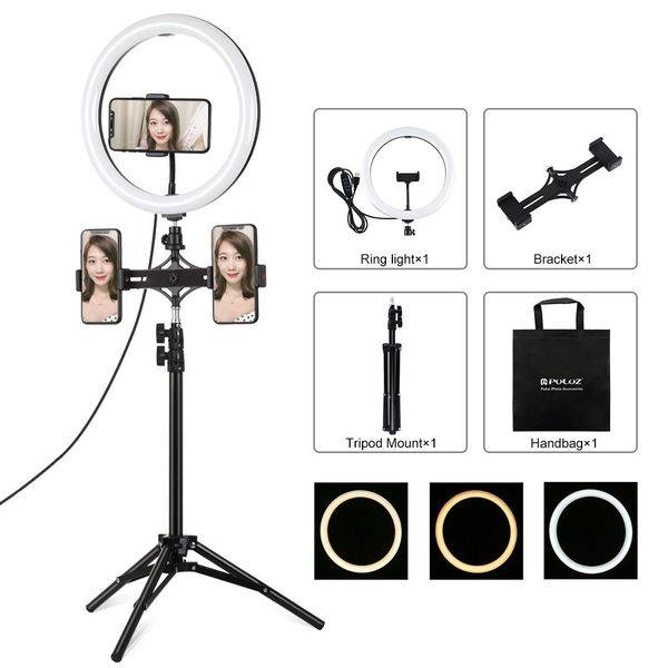 puluz 118 inch 30cm light 11m tripod mount dual phone brackets curved surface usb 3 modes dimmable dual color temperature led ring vloggi
puluz 118 inch 30cm light 11m tripod mount dual phone brackets curved surface usb 3 modes dimmable dual color temperature led ring vloggi