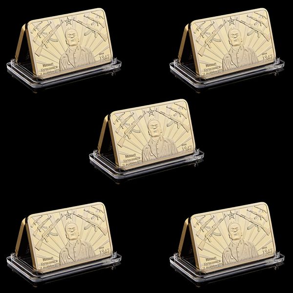 5pcs ak47 rifle kalaschnikow cccp russian craft 1947 gold layered ingot/bar collection arts gifts souvenir
5pcs ak47 rifle kalaschnikow cccp russian craft 1947 gold layered ingot/bar collection arts gifts souvenir