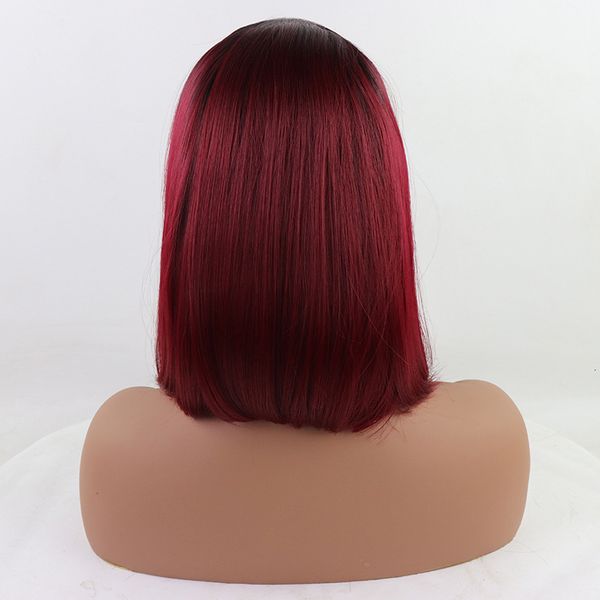 paff black root synthetic lace front wigs for black women cosplay silky straight short bob cut lace front wigs, Black;brown
paff black root synthetic lace front wigs for black women cosplay silky straight short bob cut lace front wigs, Black;brown