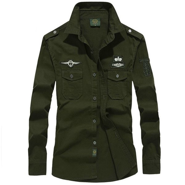 cotton military shirt men long sleeve army green solid badge shirts casual air force one embroidered tactical c1222, White;black
cotton military shirt men long sleeve army green solid badge shirts casual air force one embroidered tactical c1222, White;black