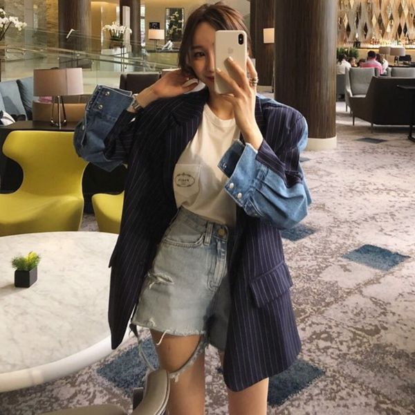 lanmrem dark blue long-sleeved denim stitching color single-breasted blazer femme jacket fashion coat new td253 201102, White;black
lanmrem dark blue long-sleeved denim stitching color single-breasted blazer femme jacket fashion coat new td253 201102, White;black