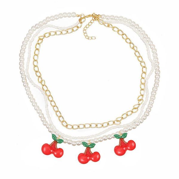 chokers multilayer necklace fashion fake pearl cherry decor bead for women jewelry accessories party dress up, Golden;silver
chokers multilayer necklace fashion fake pearl cherry decor bead for women jewelry accessories party dress up, Golden;silver