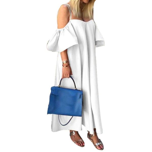 casual dresses women dress summer boho solid color ruffled short sleeve off shoulder strappy long woman fashion 2021 vestido de mujer, Black;gray
casual dresses women dress summer boho solid color ruffled short sleeve off shoulder strappy long woman fashion 2021 vestido de mujer, Black;gray