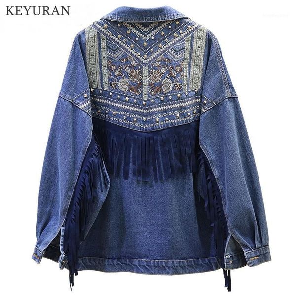 women rivet tassel loose jeans jacket female flower embroidery denim coat chaqueta mujer jaqueta feminina l37431, Black;brown
women rivet tassel loose jeans jacket female flower embroidery denim coat chaqueta mujer jaqueta feminina l37431, Black;brown