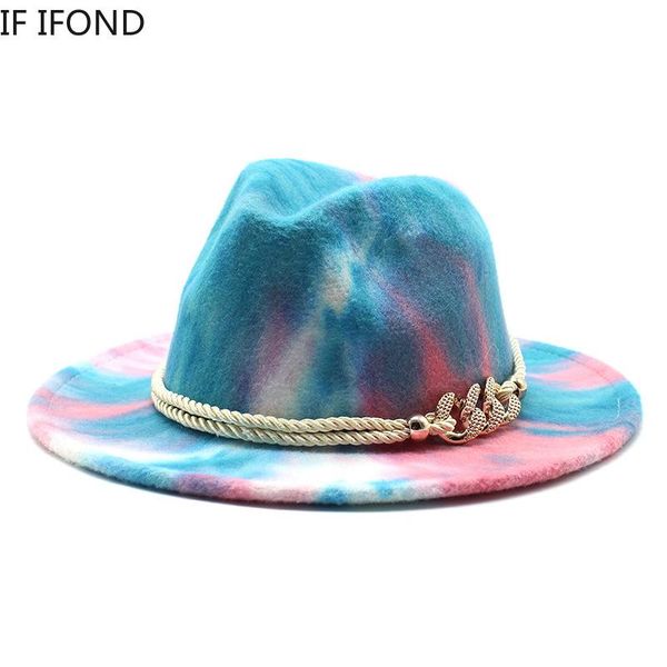 wide brim hats fedora hat for woman british style tie dye winter wool felt gentleman wedding, Blue;gray
wide brim hats fedora hat for woman british style tie dye winter wool felt gentleman wedding, Blue;gray